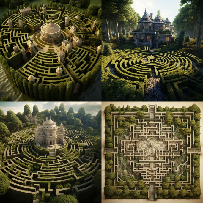 a house, in the style of Celtic Maze